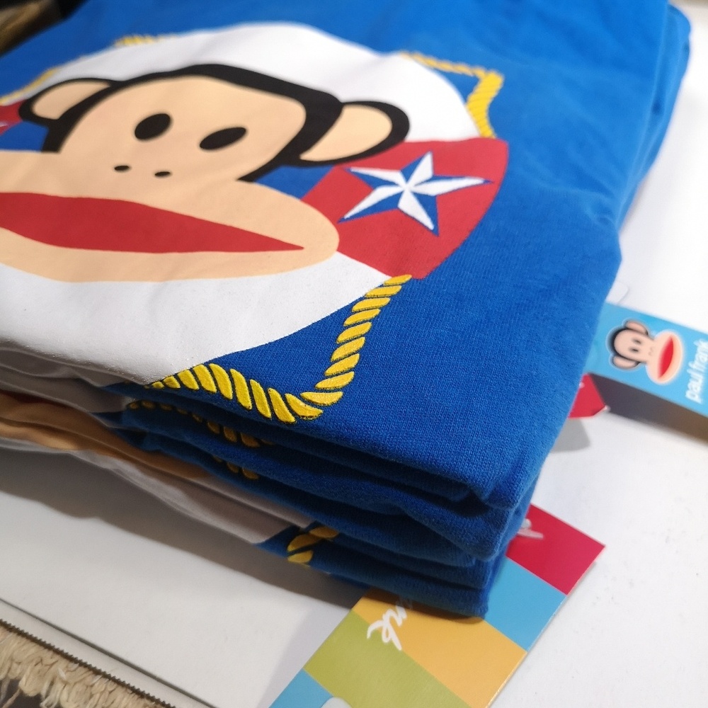 JR Men's Blue Paul Frank Cotton Graphic Tees